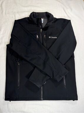 Columbia Softshell Jacket Men’s Large Black Thermal Coil Interchange Zip Outdoor